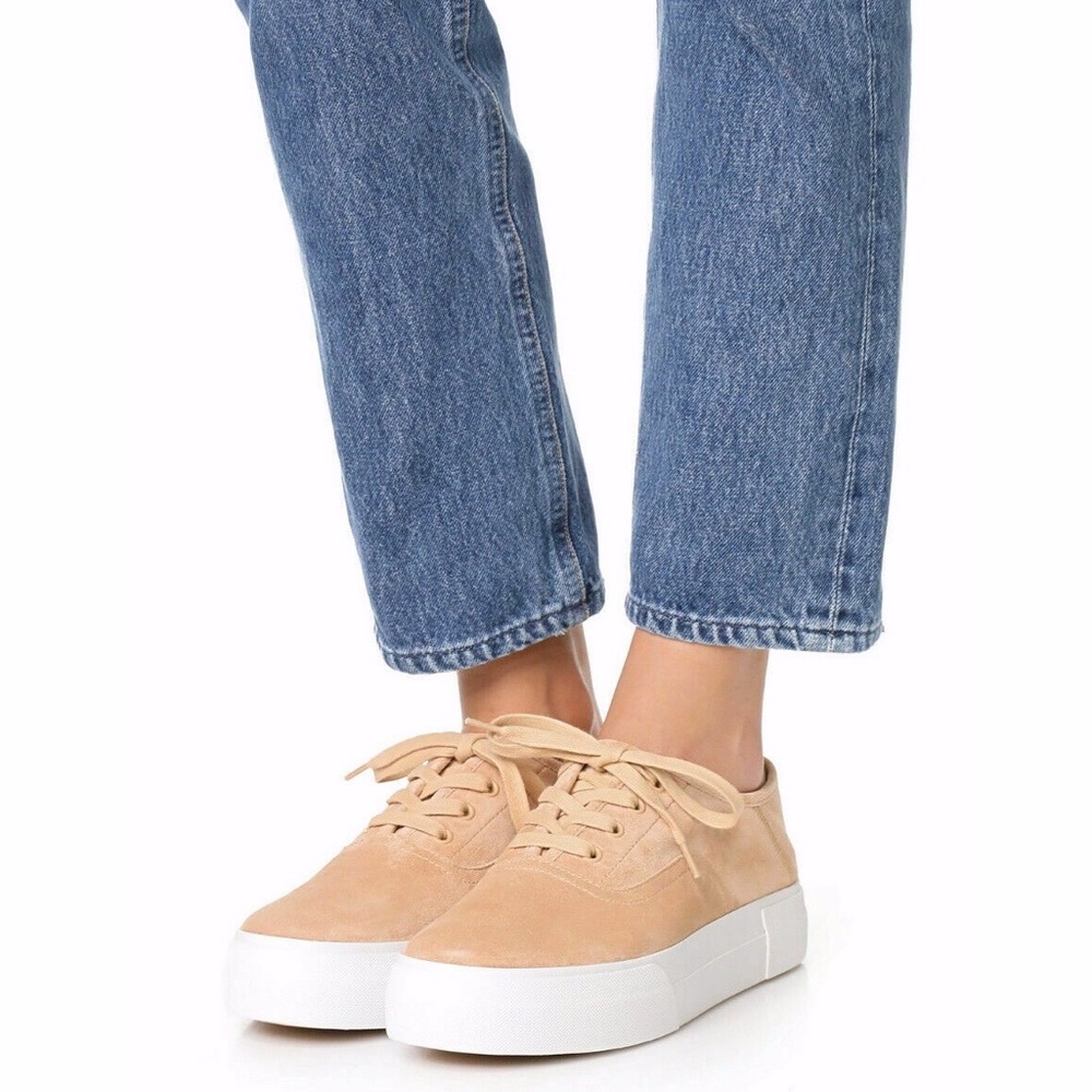 Vince Copley Lace-Up Platform Sneakers - Rose Suede - US 6